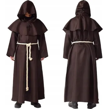 Karnevalový kostým KOSTÝM MNICH, ŘEHOLNÍK, KNĚZ - HNĚDÝ KOSTÝM, PŘEVLEK NA HALLOWEEN