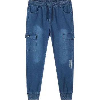 Chlapecké džíny CHLAPECKÉ RIFLOVÉ TEPLÁKY DO GUMY 146-176 Barva: Modrá, Velikost: 152