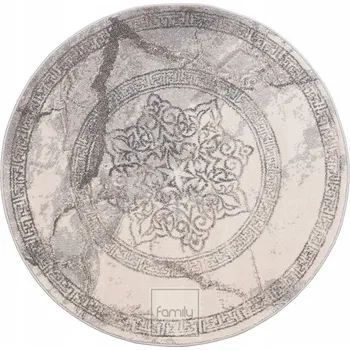 Koberec KOBEREC KULATÝ DO POKOJE LOŽNICE OBÝVACÍHO POKOJE moderní 04 šedý rozeta 100 cm