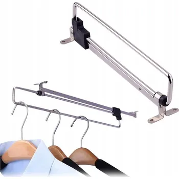 Věšák VÝSUVNÝ VĚŠÁK DO ŠATNÍ SKŘÍNĚ DRŽÁK NA OBLEČENÍ 25 CM