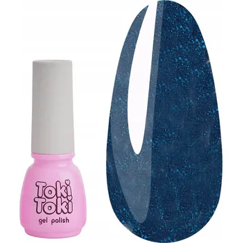 Přípravek na nehty Hybridní lak na nehty Toki-Toki 089 tmavě modrý se třpytkami 5 ml