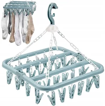Sušák na prádlo SUSZARKA SKŁADANA NA SKARPETKI NA PRÁDLO, OBLEČENÍ, VĚŠÁK, 32 KLIPŮ