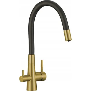 Vodovodní baterie Stojánková kuchyňská baterie Laveo Riveco černá, zlatá