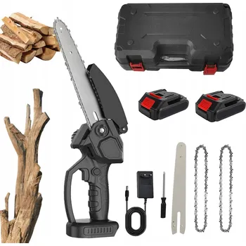 Ruční pilka AKU ŘETĚZOVÁ PILA 8" Mini Pilka Na Větve 2x aku Sada