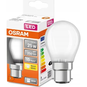 Žárovka OSRAM LED žárovka, baňka 2,5W = 25W, 2700K, patice B22d