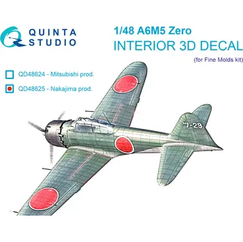 Plastikový model Quinta studio 1/48 A6M5 Zero, Nakajima Prod 3D&col.Int.(FINEM)