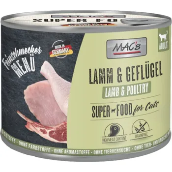 Krmivo pro kočku 6x200g MAC's Cat Gurmán - jehněčí a drůbeží
