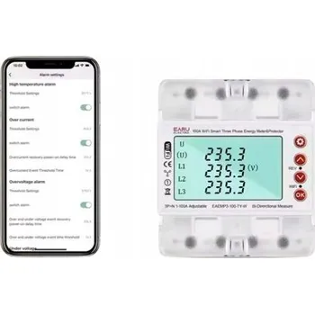 IP kamera Chytrý elektroměr kWh Tuya WiFi 3fázový 380V 100A s ochranou