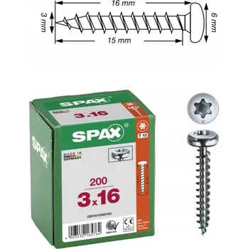 Vrták Šrouby do dřeva Spax 3x16 mm, 50 kusů