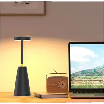 Lampička LED Stolní lampa – DOTYKOVÁ, 3 barvy, USB-C, PŘENOSNÁ, paměť jasu ČERNÁ