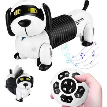 Robot Interaktivní robotický pes na dálkové ovládání povel jezevčík bílá