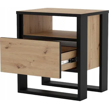 Noční stolek Noční stolek VERA dub artisan černá U šuplík