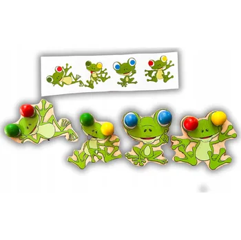 Dřevěná hračka Žabí oči, dřevěná skládačka pro kopírování, žáby