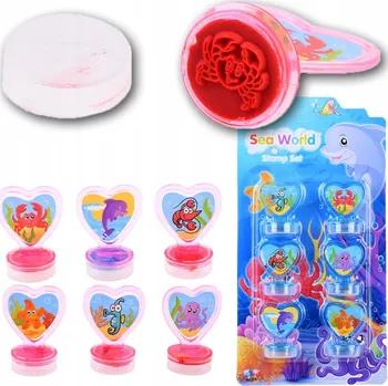 Dětské razítko RAZÍTKA SADA MOŘSKÁ ZVÍŘÁTKA BAREVNÁ RAZÍTKA PRO DĚTI 6 ks