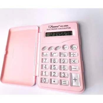 Kalkulačka Mini Kalkulator kieszonkowy biurowy do kanceláře, školy s krytem - Růžová
