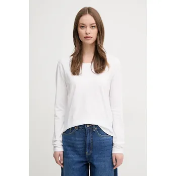 Pánské tričko Bavlněné tričko s dlouhým rukávem United Colors of Benetton bílá barva, 3BVXD109G 00X, vel. XL