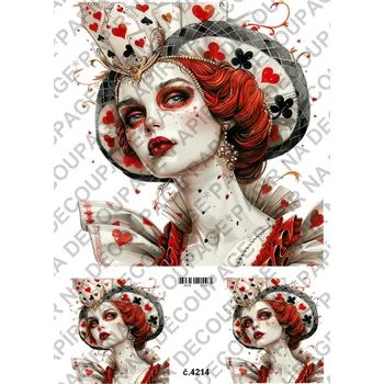 Umělecký papír Rýžový a soft papír na decoupage - Alenka v říši divů - KB04214 Materiál: Soft, Rozměr: A4