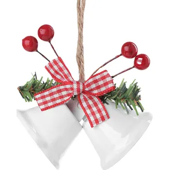 Vánoční dekorace Kovové zvonečky k zavěšení, malé, 1 bílá