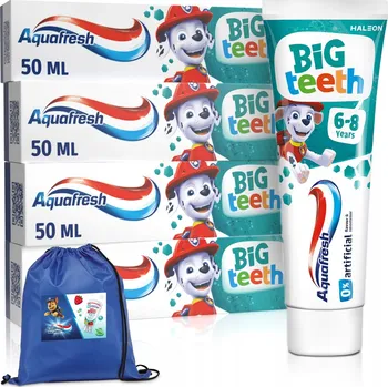 zubní pasta Aquafresh Big Teeth Tlapková patrola Zubní Pasta pro Děti 6+ 4x50ml + Dárek