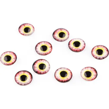 Skleněné oči k nalepení Ø10 a 12 mm, malé, 1 (10 mm) béžová nejsv. růžová