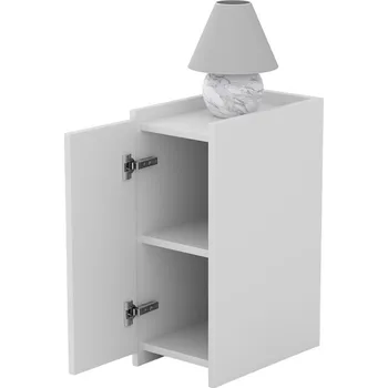 Noční stolek Úzký noční stolek narrow, bílá police, noční stolek, šířka 25 cm