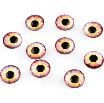 Skleněné oči k nalepení Ø10 a 12 mm, malé, 5 (12 mm) béžová nejsv. růžová