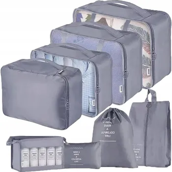 Organizér oblečení 9dílná Sada Organizérů do Kufru / Cestovní Tašky na Oblečení