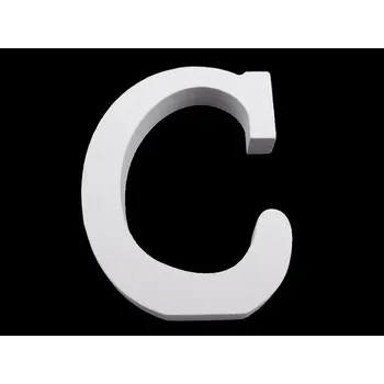 Party dekorace Dřevěná dekorace písmena abecedy, malé, 3 "C" bílá sněžná