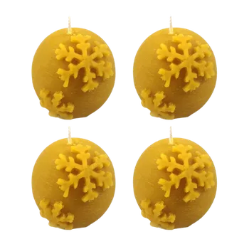 Svíčka Svíce na adventní věnec - koule s vločkou