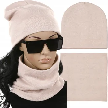 Čepice MAJKA DÁMSKÝ SET ČEPICE A NÁKRČNÍK PODZIMNÍ ZIMNÍ