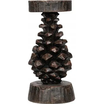 Svícen SVÍCEN NA ČAJOVÉ SVÍČKY ŠIŠKA HNĚDÝ VYSOKÝ 22cm DO OBÝVÁKU, DOMU, LOŽNICE