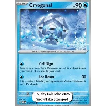 Karetní hra Pokémon SSP 047/191 Cryogonal (HOLIDAY Calendar 2025) - Surging Sparks
