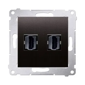 Elektrická zásuvka Dvojitá HDMI zásuvka černá matná Simon 54 DGHDMI2.