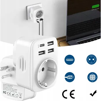 Univerzální adaptér / redukce zásuvky UK EU nabíječka 5v1