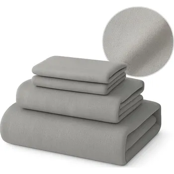 Prostěradlo POVLEČENÍ NA PEŘINU HOTELOVÉ BAVLNĚNÉ BÍLÉ PLÁTNO MELOS PLAIN ŠEDÉ 200X220