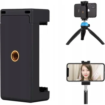 Adaptér Držák Úchyt pro Telefon Smartphone na Stativ 1/4'' + Patice ISO