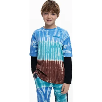 Chlapecké tričko Dětské bavlněné tričko s dlouhým rukávem Desigual 25WBTK16 modrá 50X, vel. 164