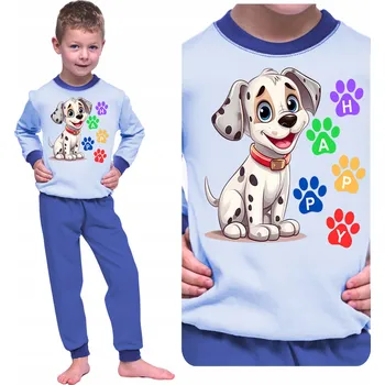 Chlapecké oblečení CHLAPECKÉ PYŽAMO S PEJSKEM BAVLNĚNÉ DLOUHÝ RUKÁV VEL. 122
