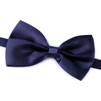 Saténový párty motýlek jednobarevný, malé, 6 modrá tmavá