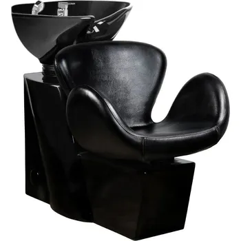 Kadeřnické křeslo GABBIANO MYČKA NA VLASY AMSTERDAM BLACK / BLACK MISKA