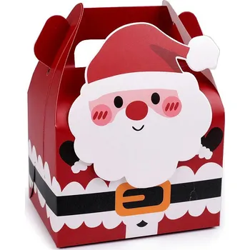 Vánoční dekorace Vánoční dárková krabička sob, Mikuláš, sněhulák, malé, 3 červená Mikuláš