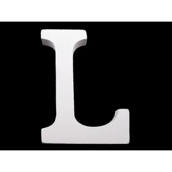 Party dekorace Dřevěná dekorace písmena abecedy, malé, 12 "L" bílá sněžná