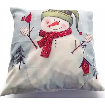 Prostěradlo POVLAK POLŠTÁŘ SNĚHULÁK V ZELENÉ ČEPICI