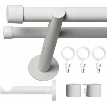 Garnýž VOPPI GARNÝŽ DVOJITÁ LOFT S ŽABKAMI 19+19MM 440 CM BÍLÁ