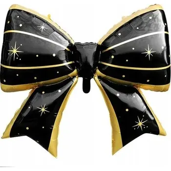 Balónek Černo-zlatá velká mašle balón MAŠLE – WOW efekt