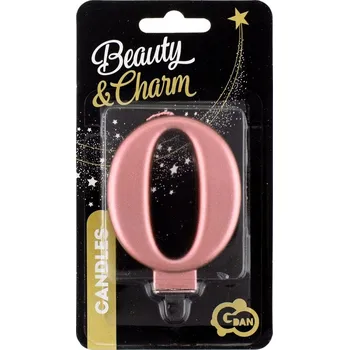 Dortová svíčka SVÍČKA na dort k NAROZENINÁM číslice 0 růžovo-zlatá 8 cm KRÁSNÁ A EFEKTNÍ