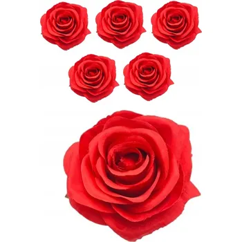 umělá květina Červená růže umělá růže do kytice, dekorace hlavička poupě, květiny, 6 Ks