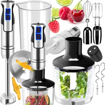 Tyčový mixér Lehmann Blender LC - zlatá čepel 800 W stříbrný/šedý