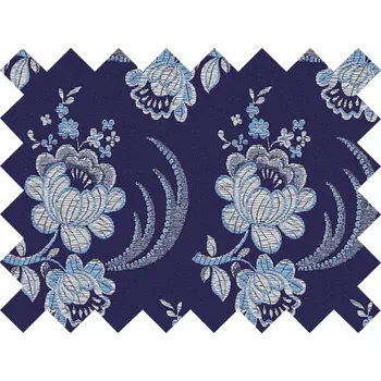 HEDVA ČESKÝ BROKÁT Vzorek brokátu Ondrin KVĚT RATOLEST modrá | 75