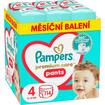 Plena PAMPERS Premium Care vel. 4 plenkové kalhotky 9-15 kg 114 ks